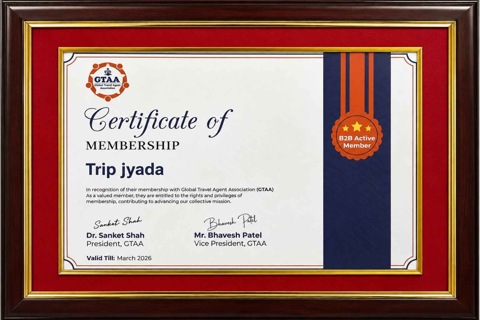 gtaa certificate