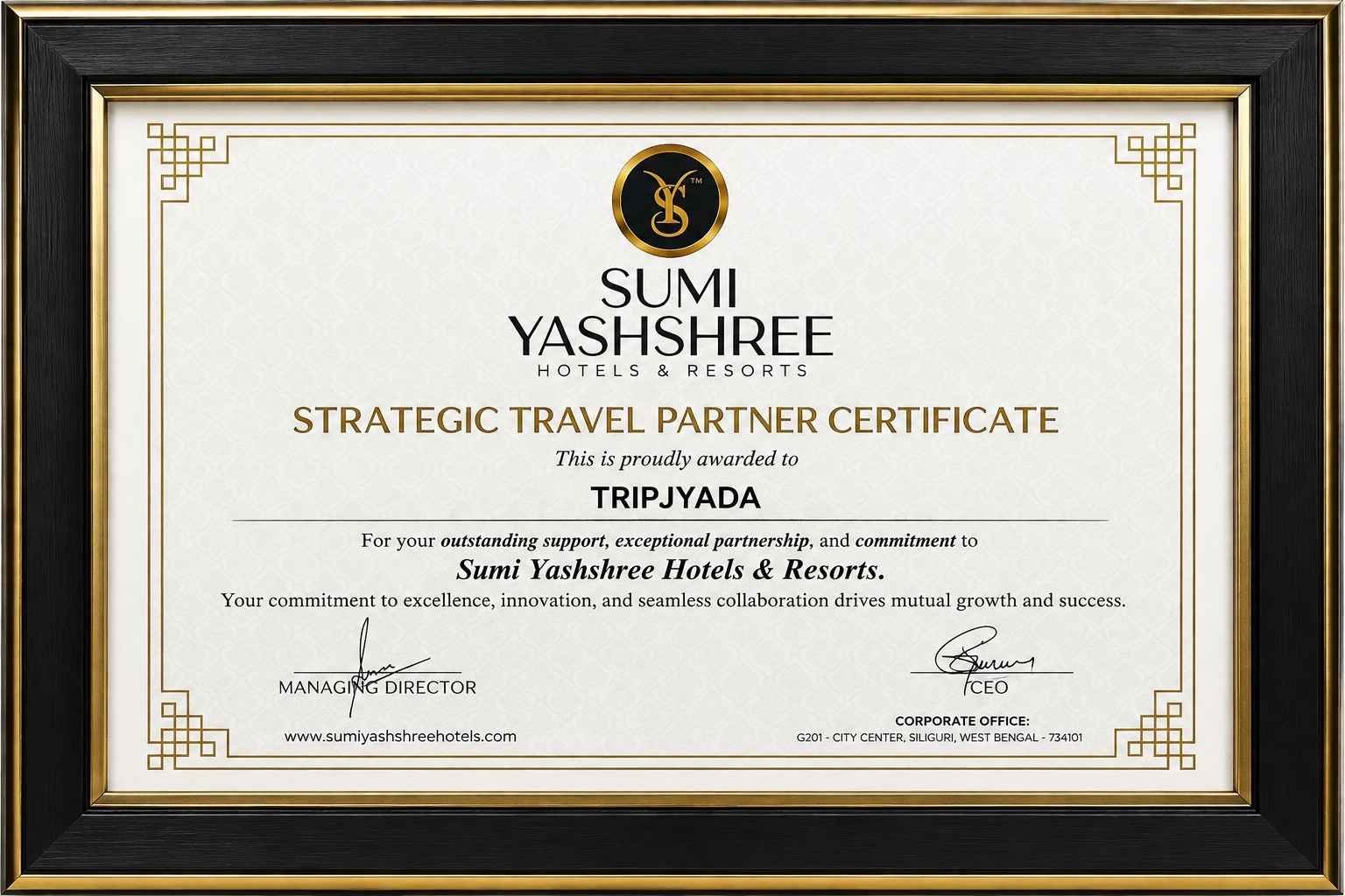 sumi yashshree certificate