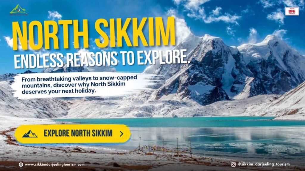 Snow-covered Yumthang Valley on a North Sikkim tour